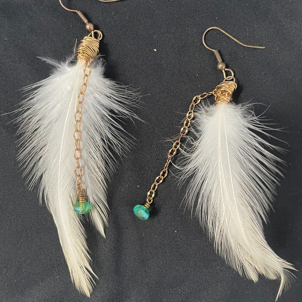 Dangling Feather Hook Earrings - image 2